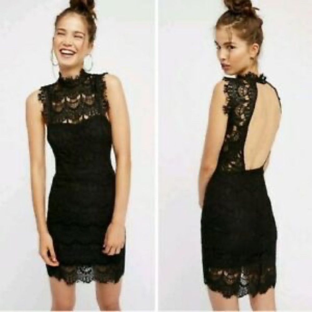 Free People black lace dress - Picture 1 of 6